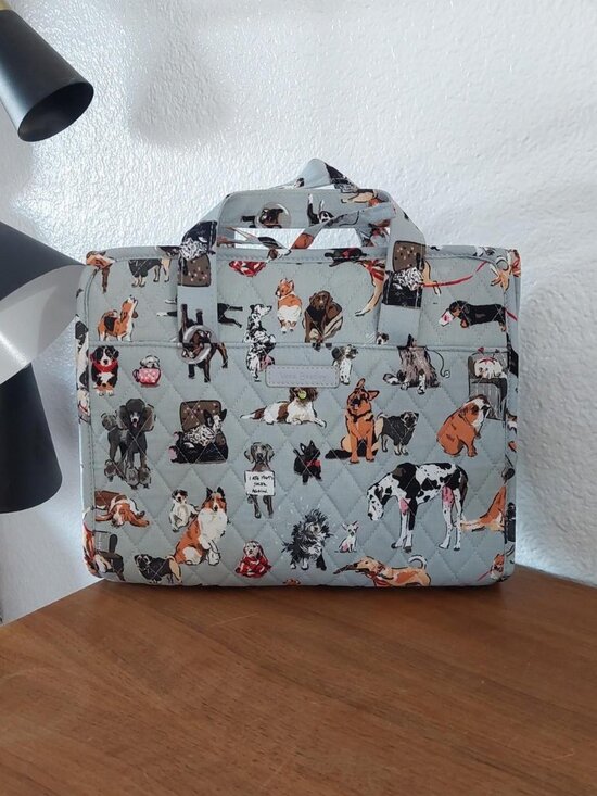 Vera Bradley Handbags - Vera Bradley Grand Hanging Travel Organizer Bag Dog Show Gray Quilted Cotton #ma